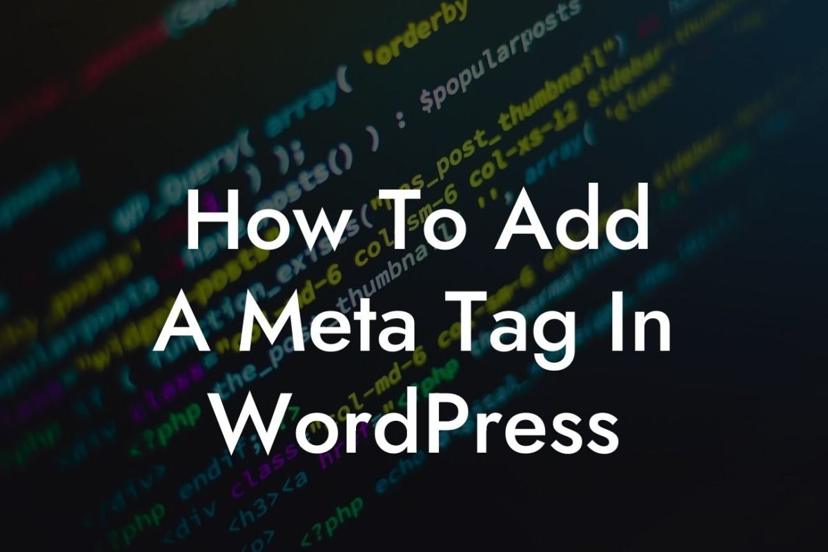 How To Add A Meta Tag In WordPress