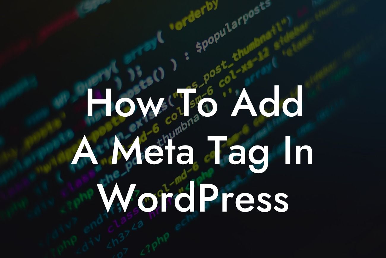 How To Add A Meta Tag In WordPress