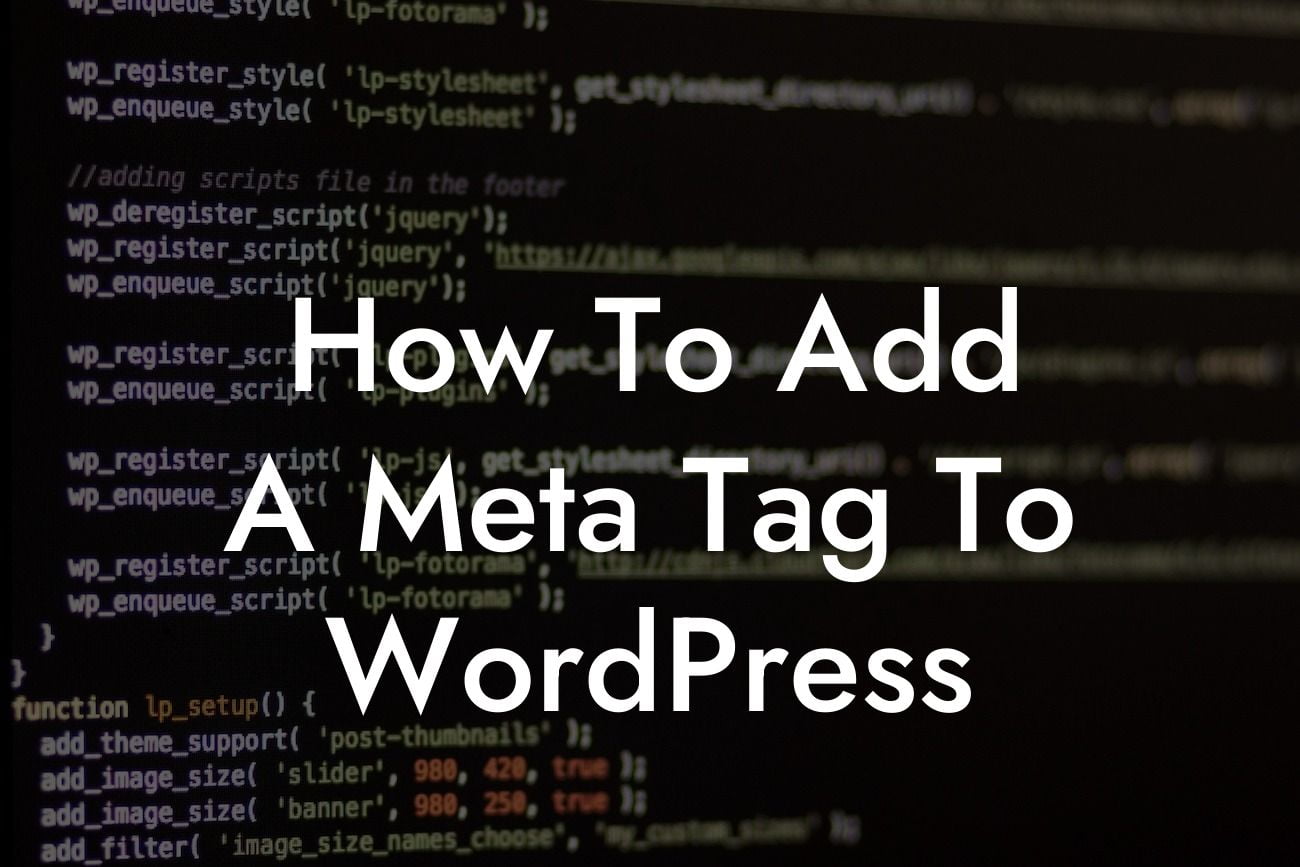 How To Add A Meta Tag To WordPress