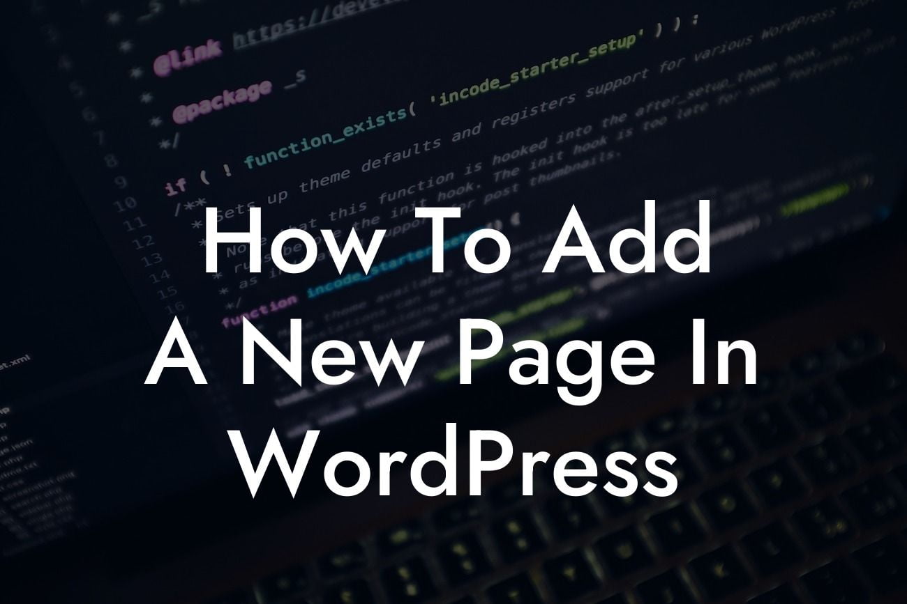 How To Add A New Page In WordPress