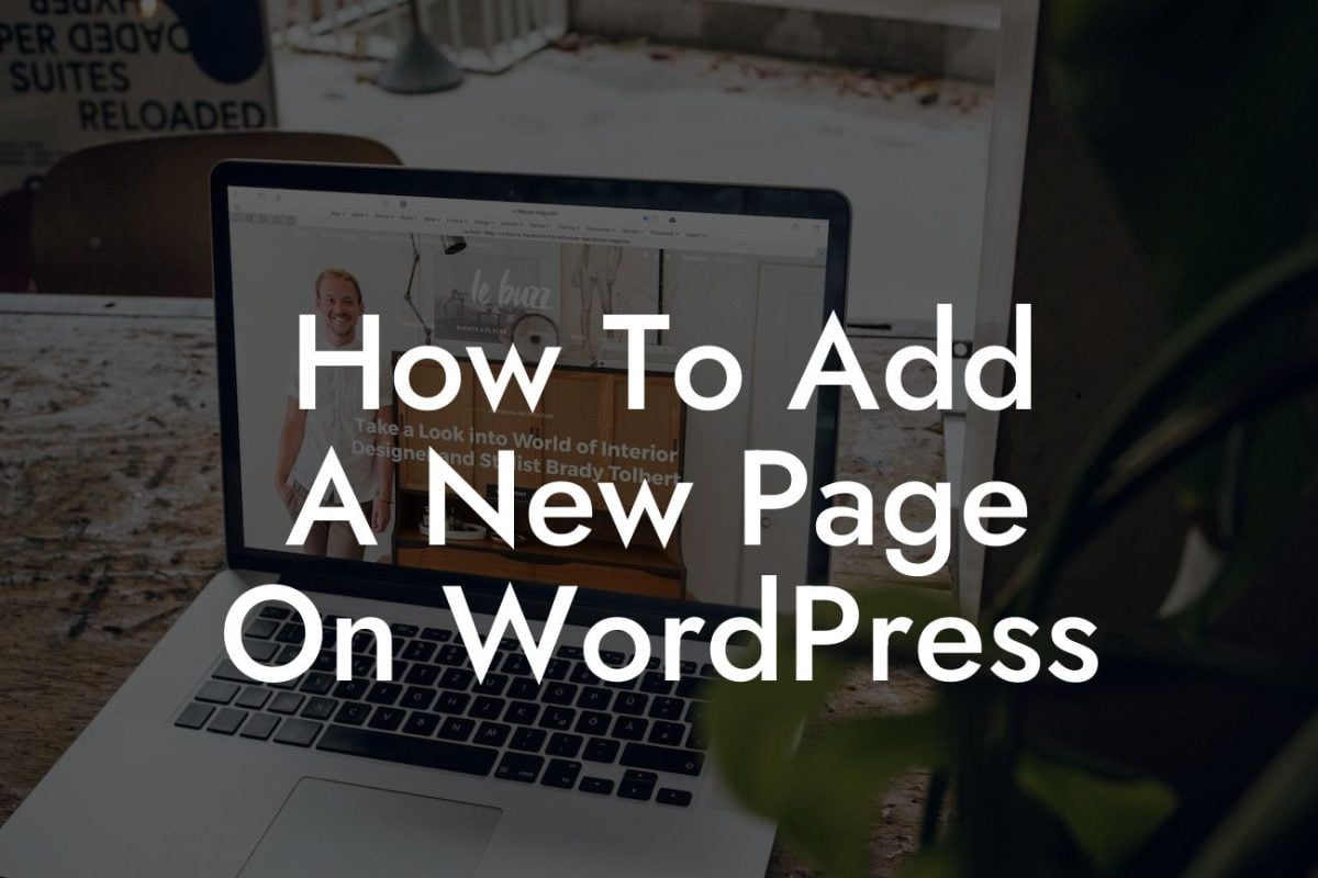 How To Add A New Page On WordPress