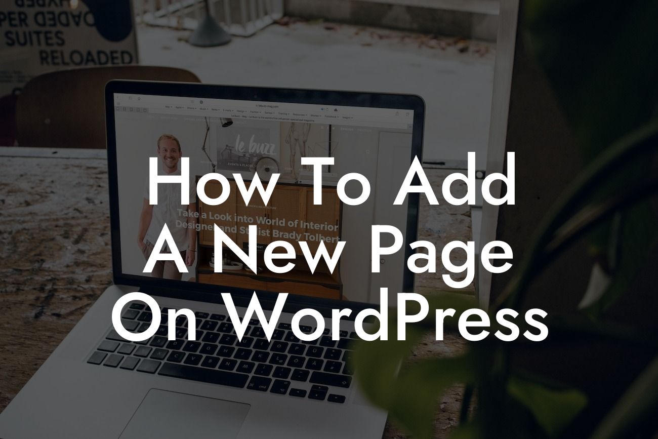How To Add A New Page On WordPress