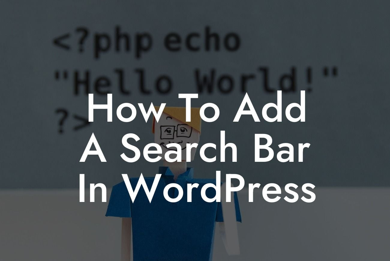 How To Add A Search Bar In WordPress