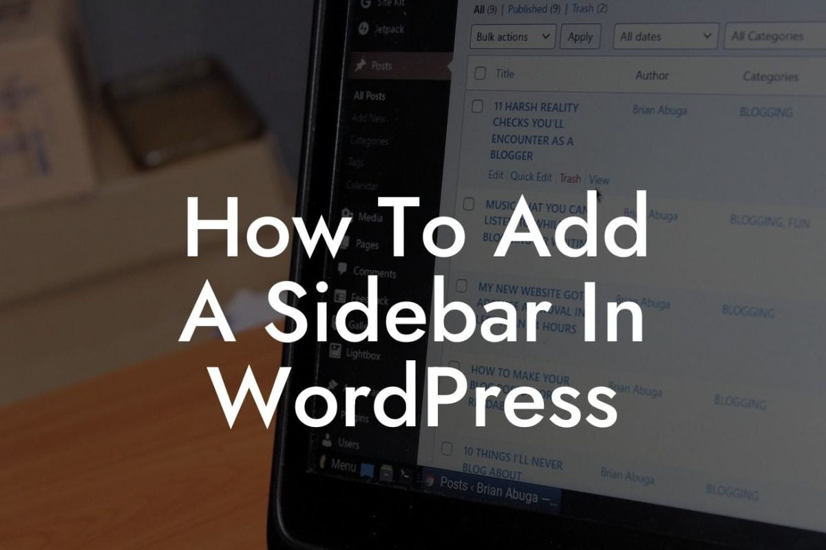 How To Add A Sidebar In WordPress