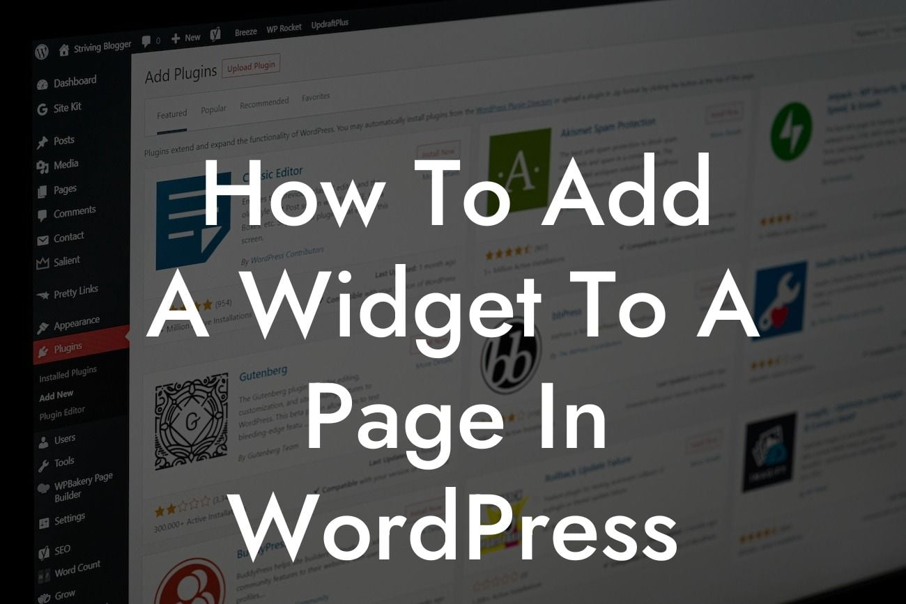 How To Add A Widget To A Page In WordPress
