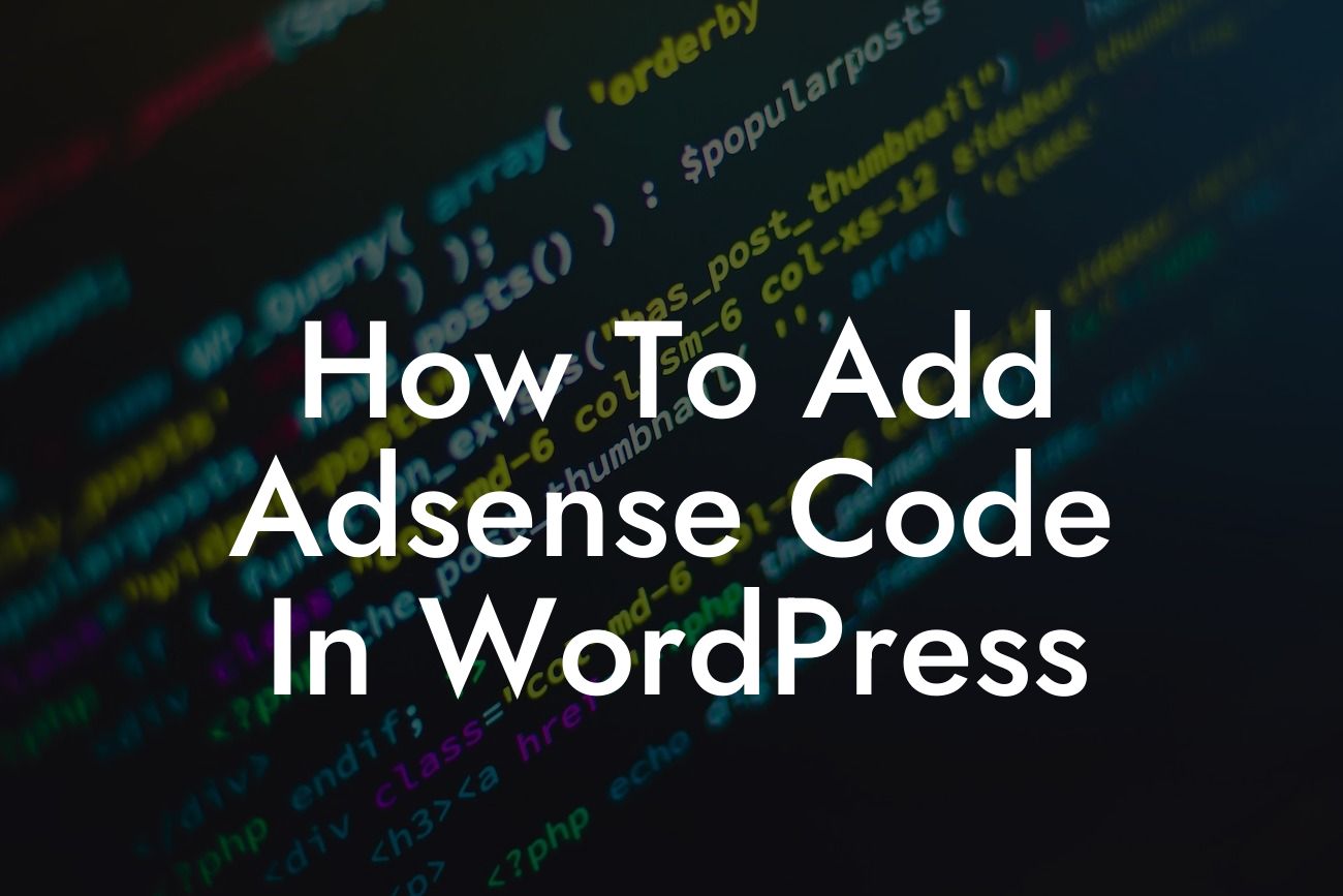 How To Add Adsense Code In WordPress