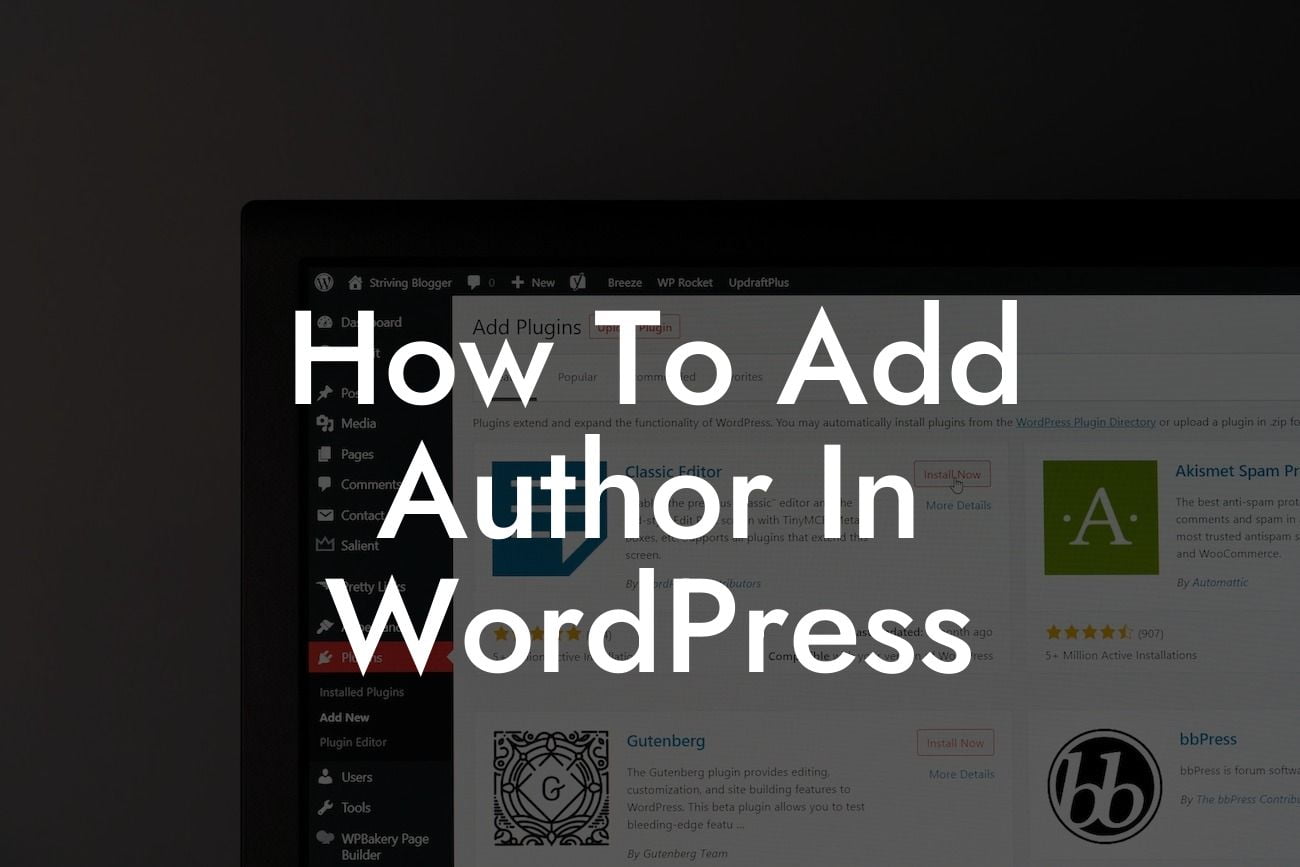 How To Add Author In WordPress