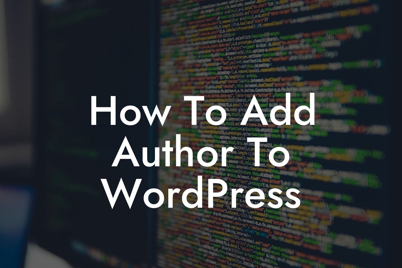 How To Add Author To WordPress