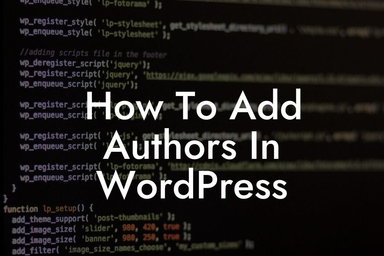 How To Add Authors In WordPress