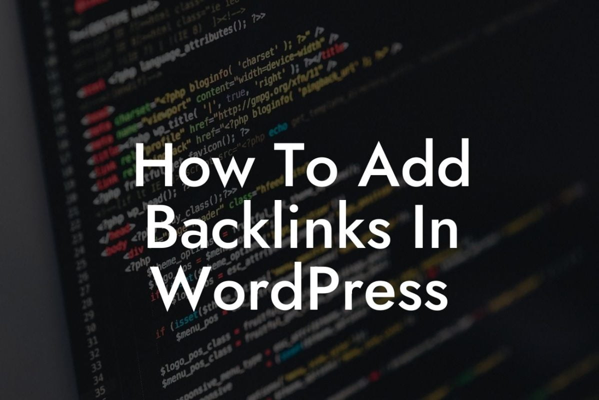 How To Add Backlinks In WordPress