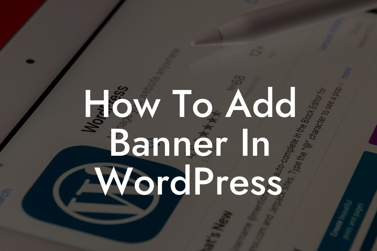 How To Add Banner In WordPress