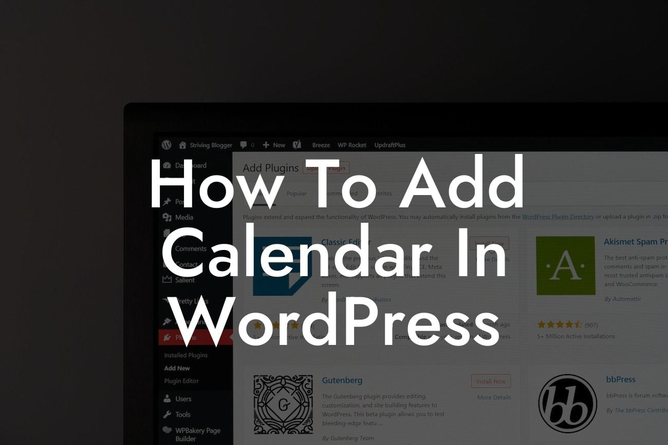 How To Add Calendar In WordPress