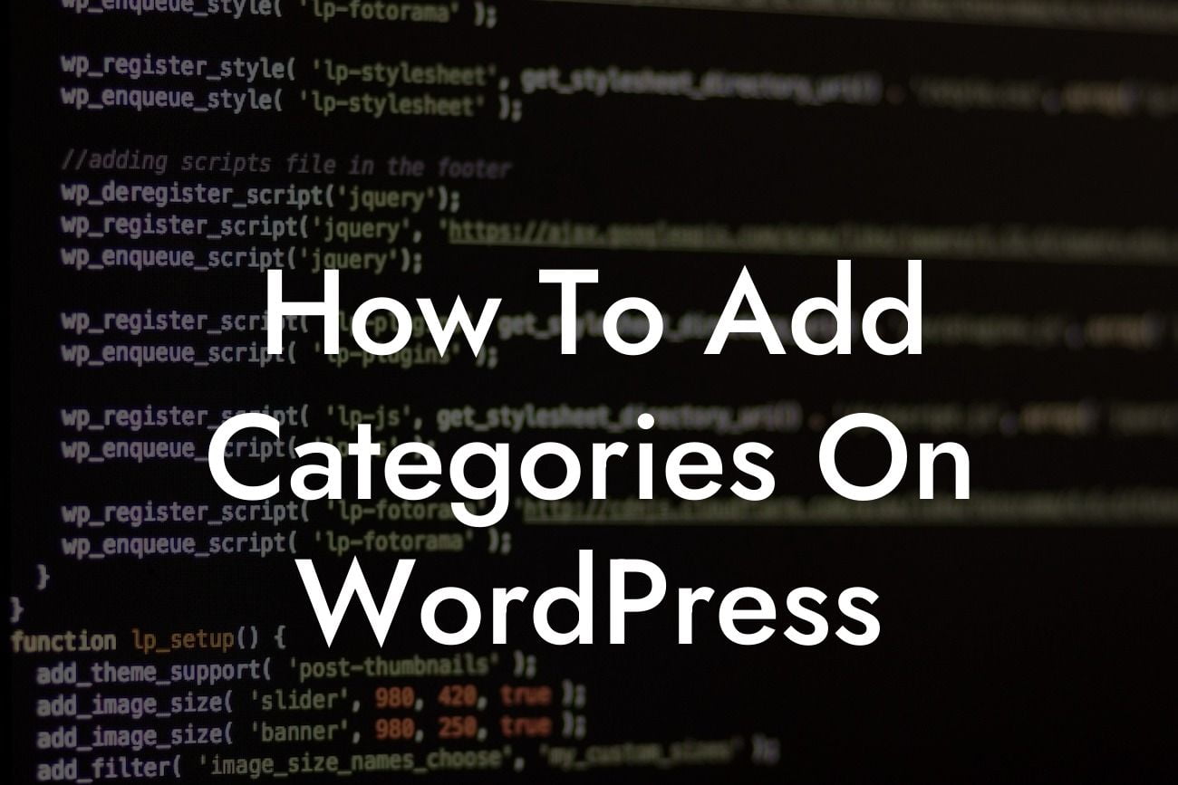 How To Add Categories On WordPress