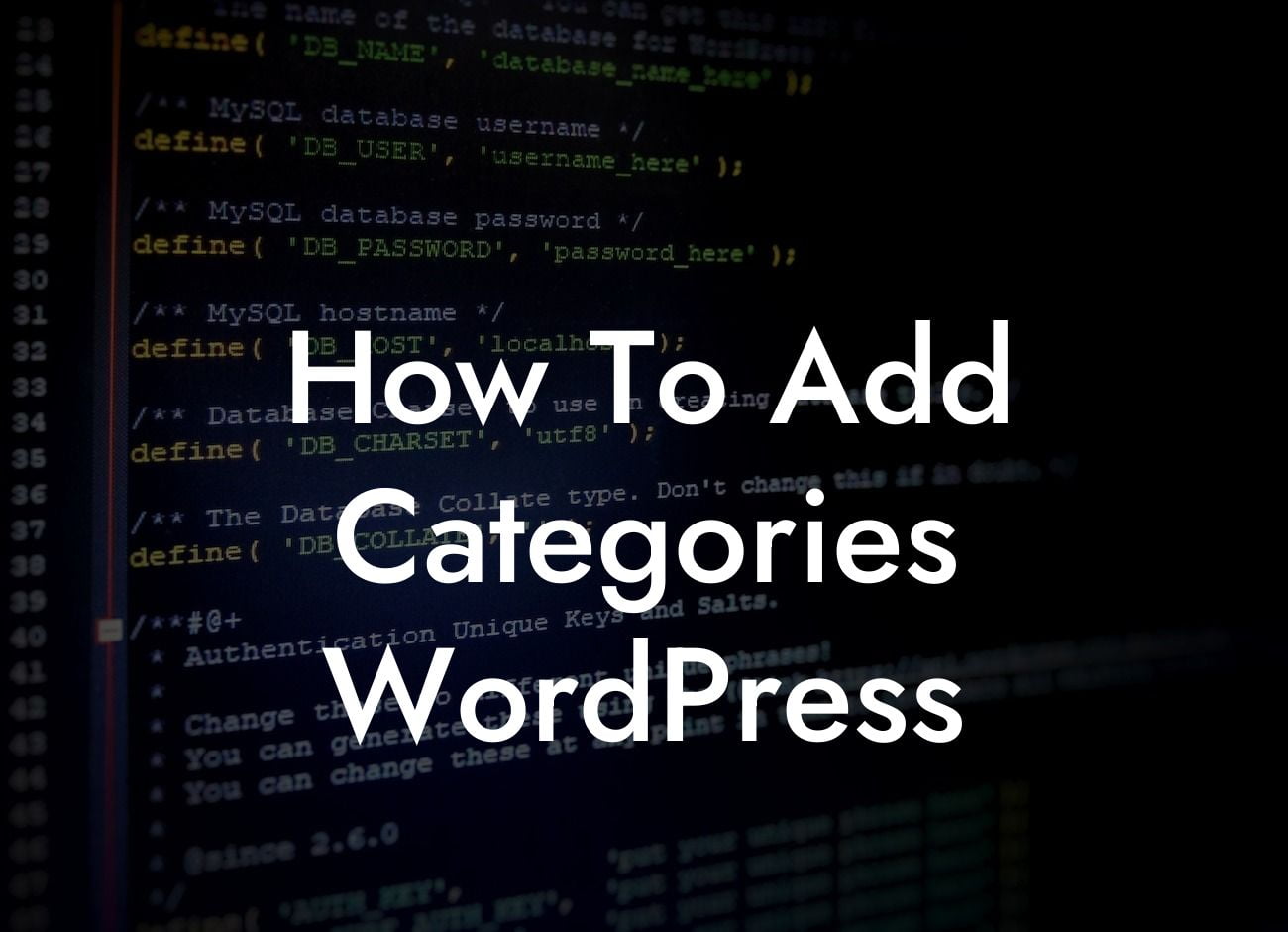 How To Add Categories WordPress