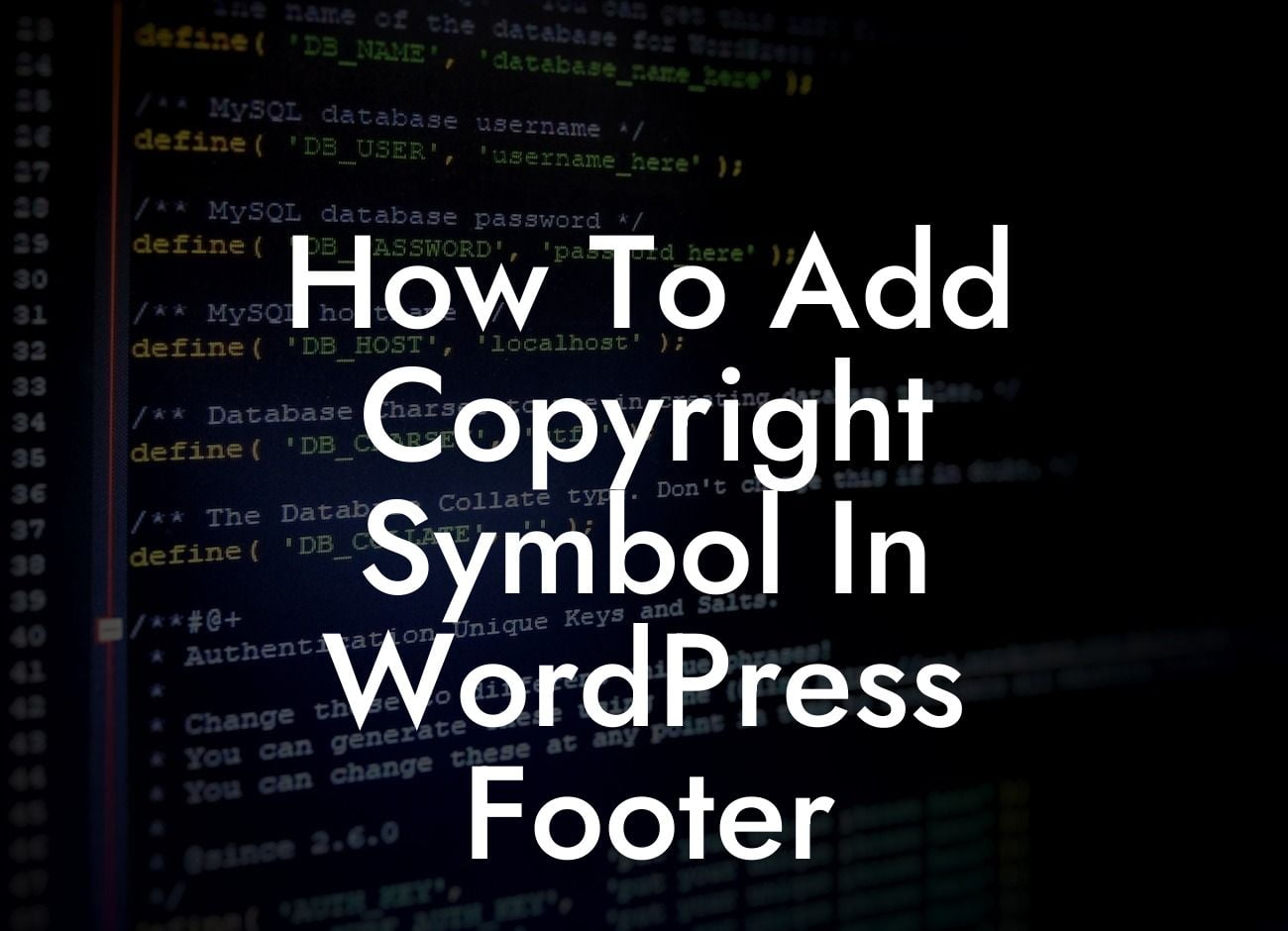 How To Add Copyright Symbol In WordPress Footer