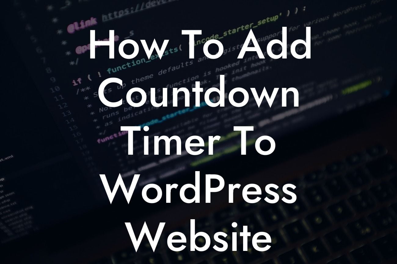 How To Add Countdown Timer To WordPress Website Techxprobd
