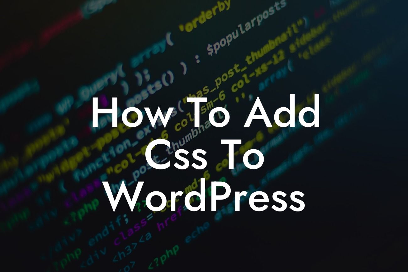 How To Add Css To WordPress