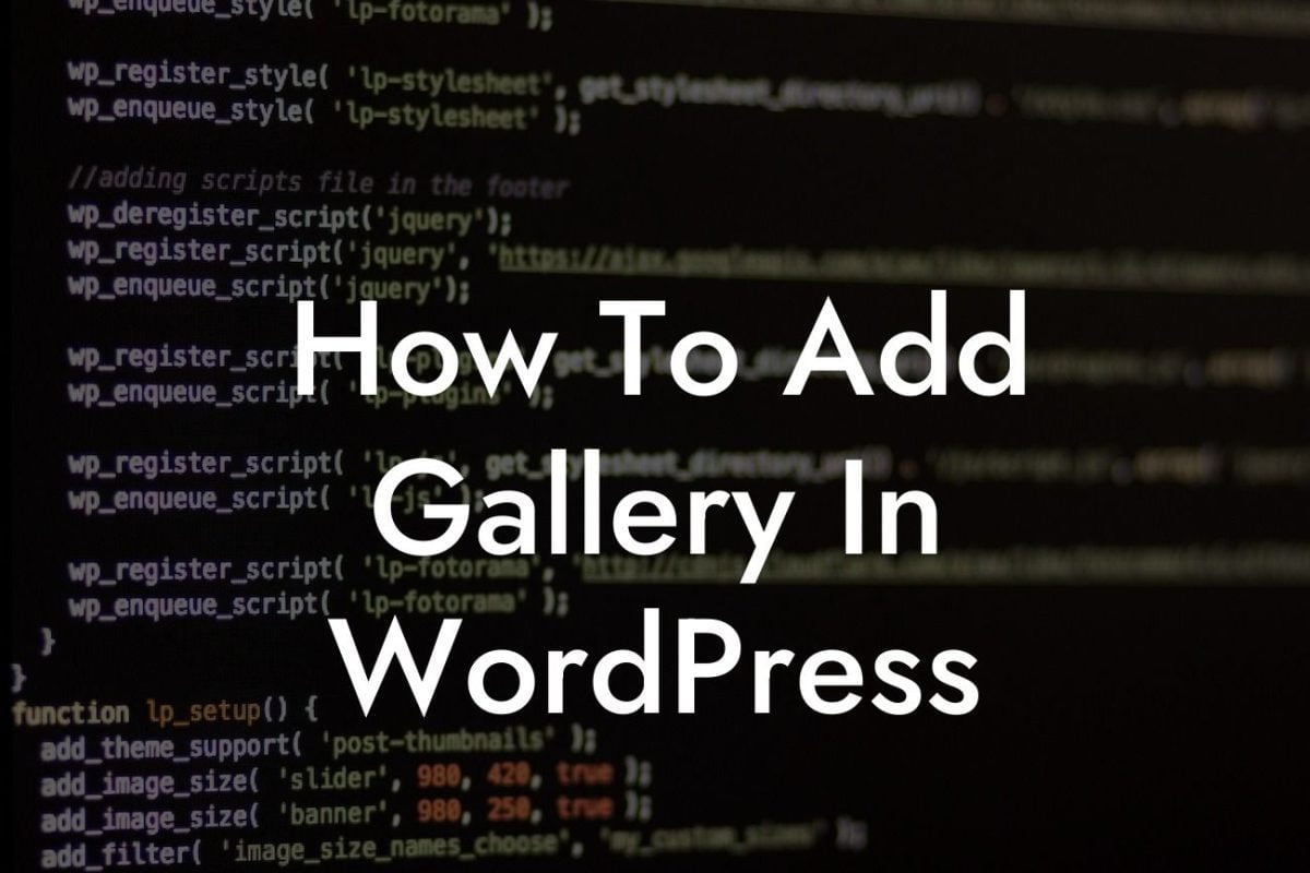 How To Add Gallery In WordPress