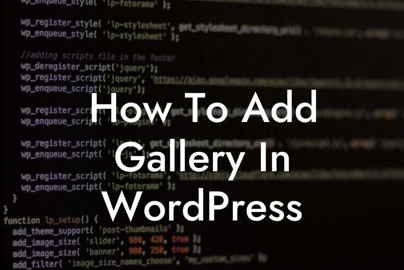 How To Add Gallery In WordPress