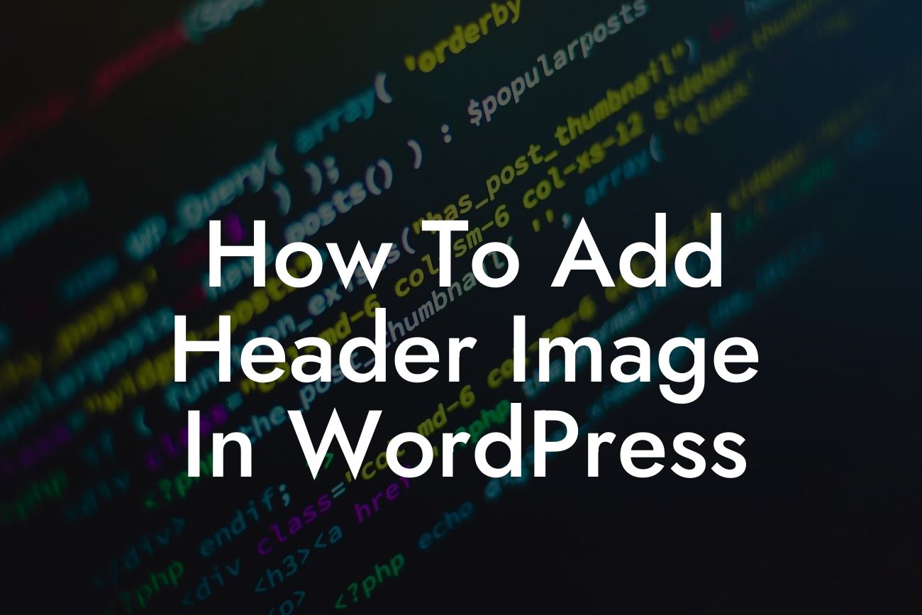 How To Add Header Image In WordPress
