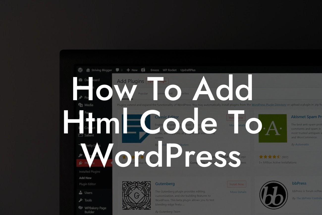 How To Add Html Code To WordPress