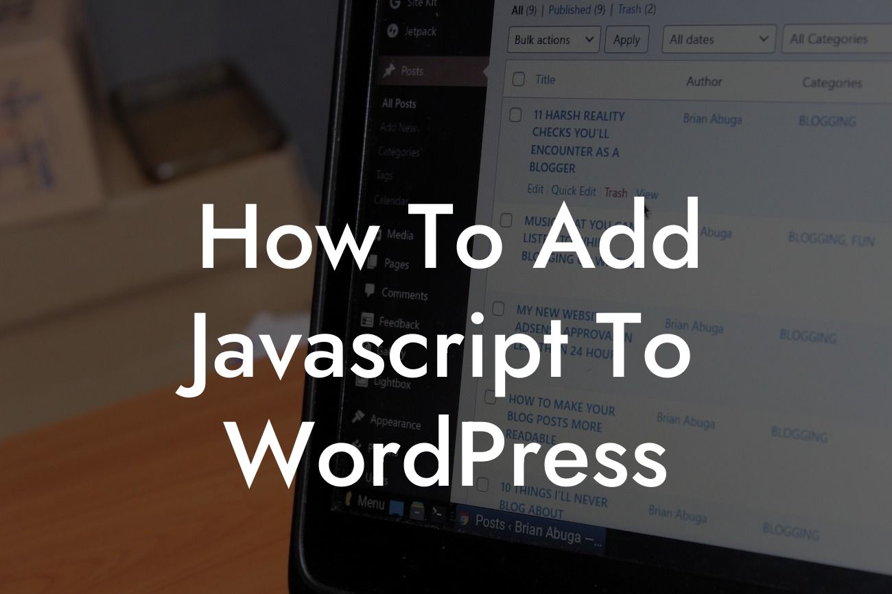 How To Add Javascript To WordPress