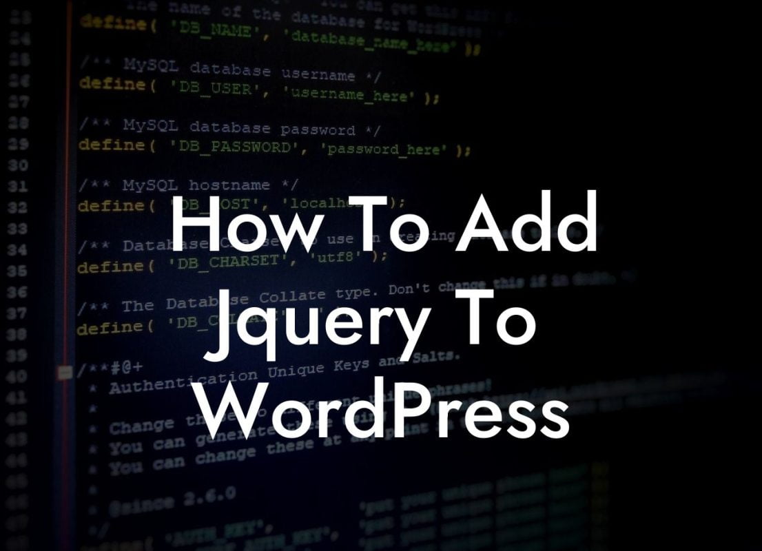 How To Add Jquery To WordPress
