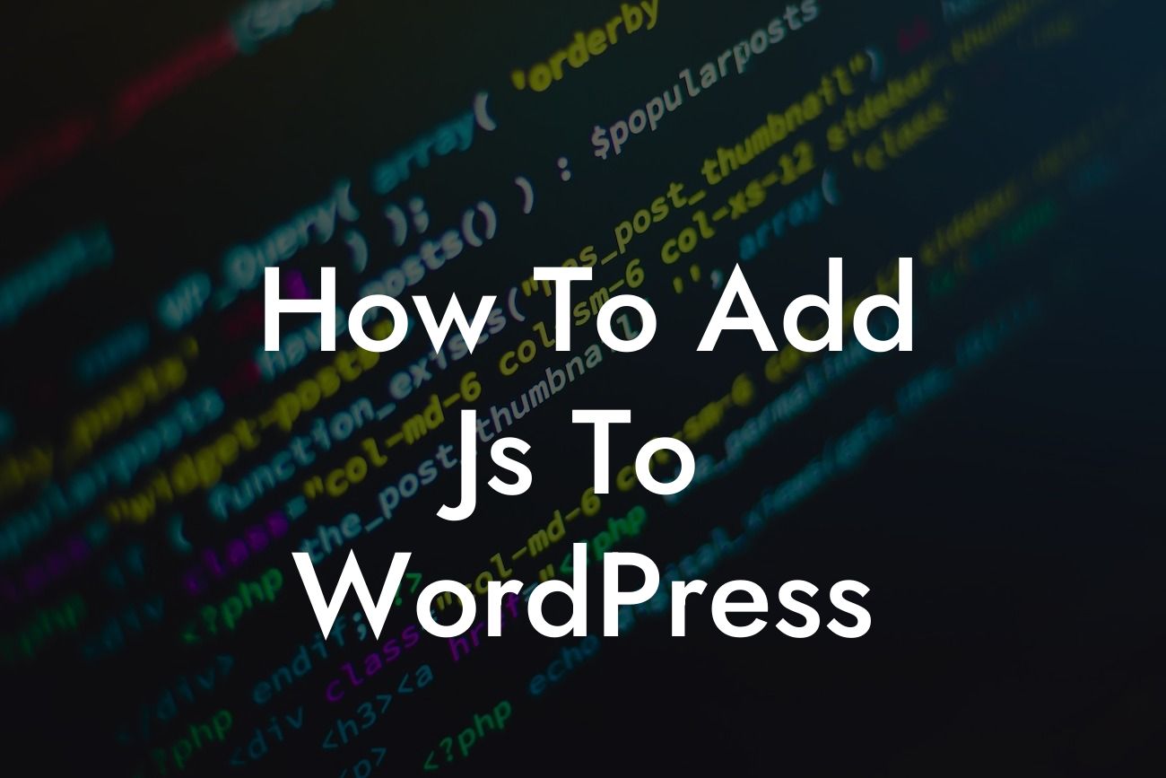 How To Add Js To WordPress