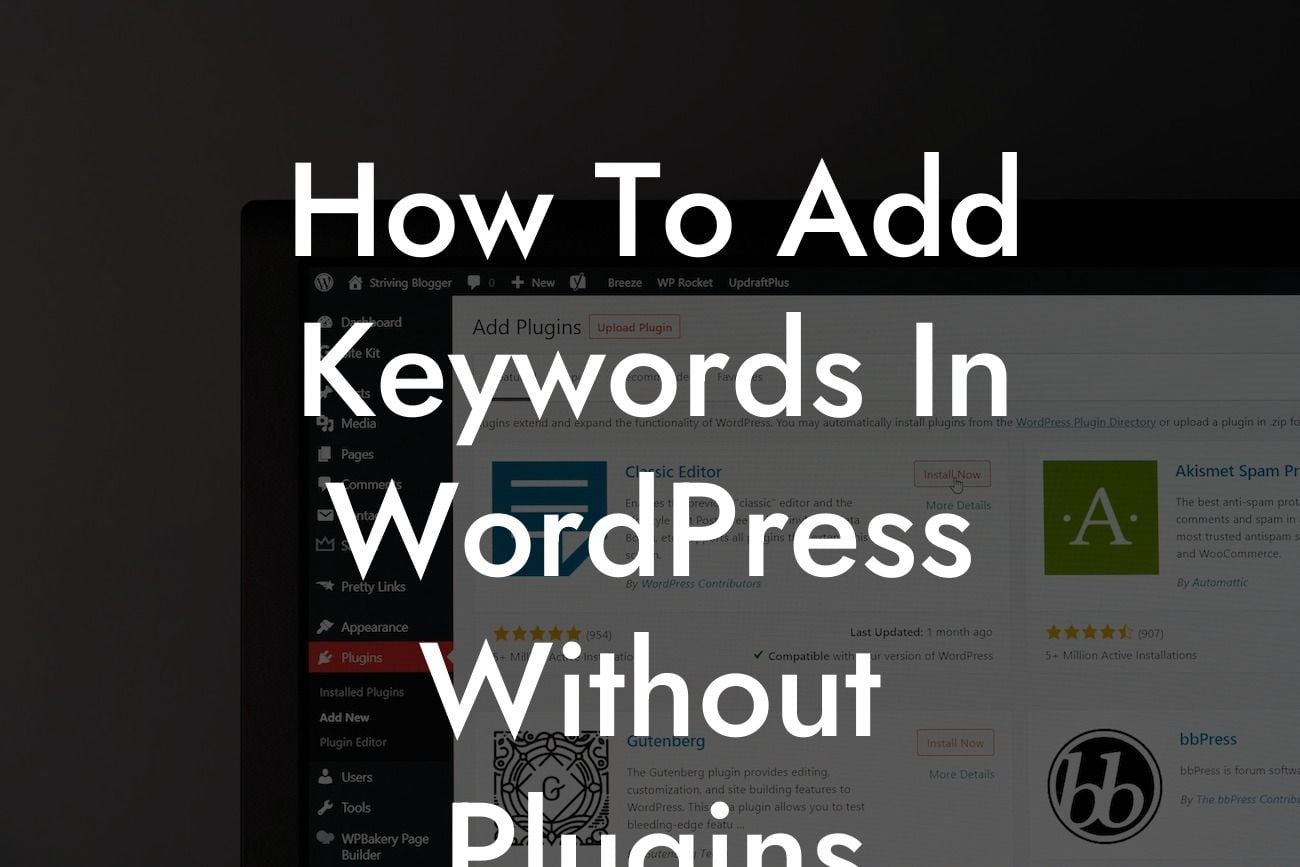 How To Add Keywords In WordPress Without Plugins