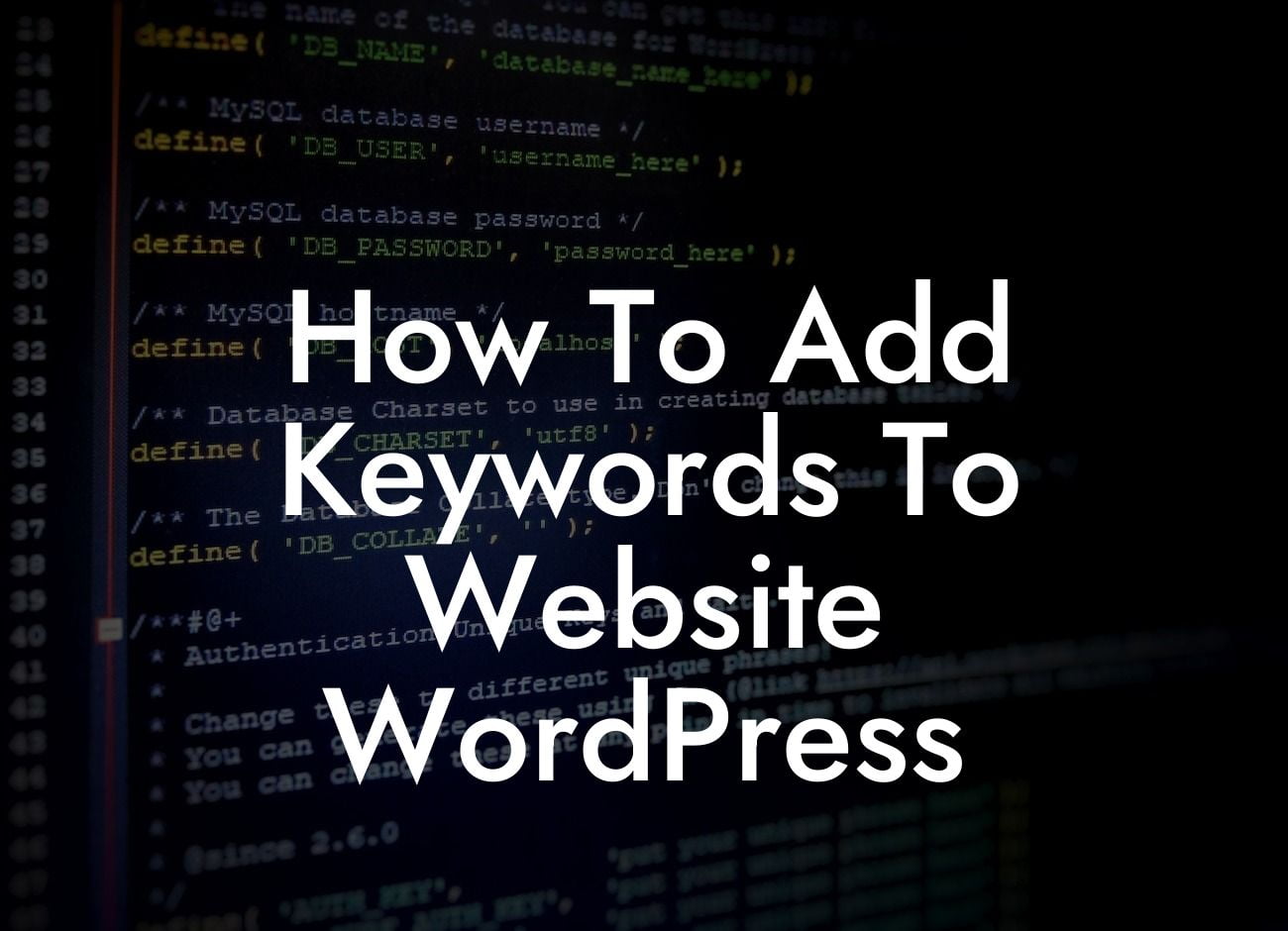 How To Add Keywords To Website WordPress