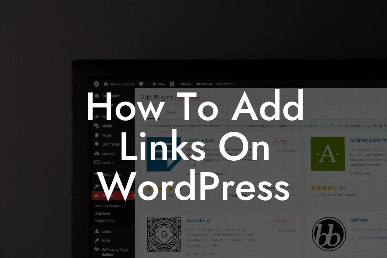 How To Add Links On WordPress
