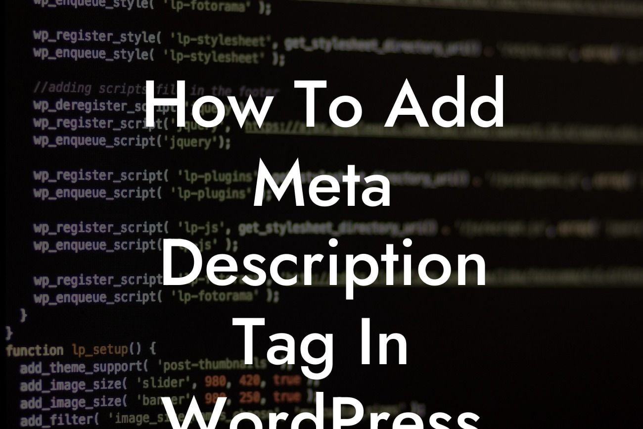 How To Add Meta Description Tag In WordPress