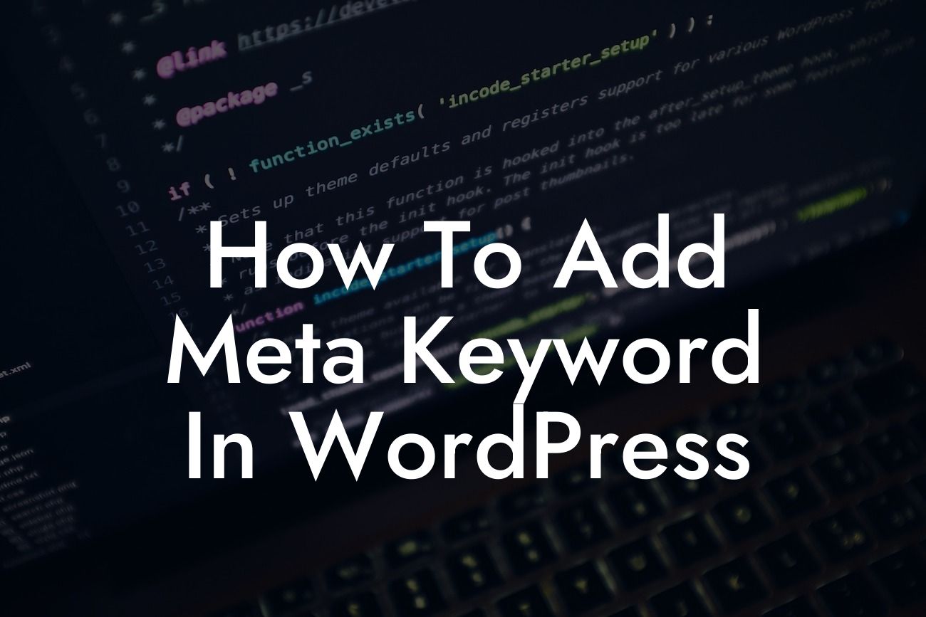 How To Add Meta Keyword In WordPress