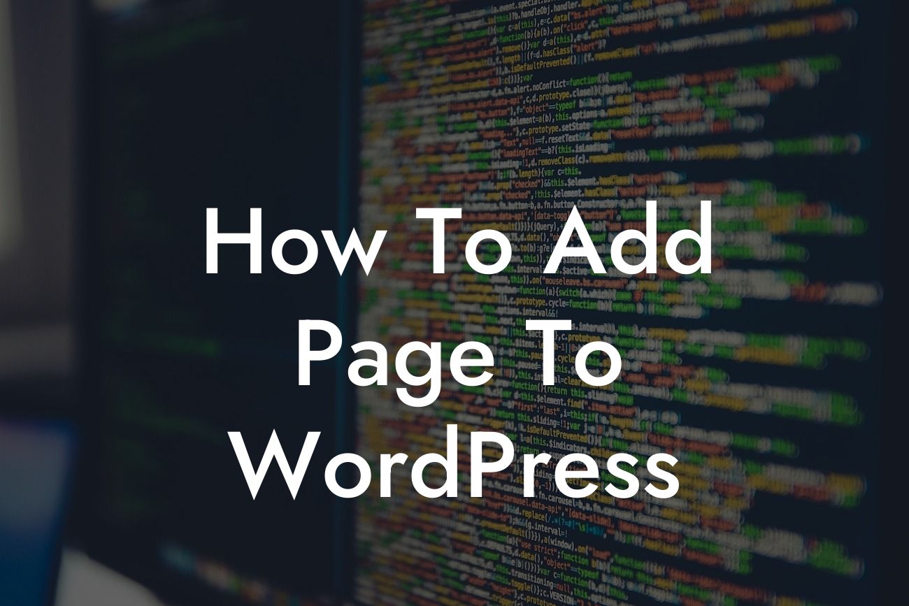 How To Add Page To WordPress