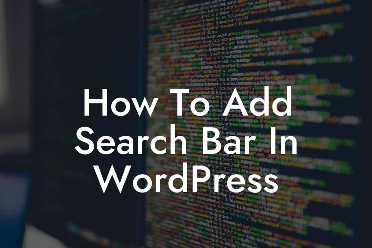 How To Add Search Bar In WordPress