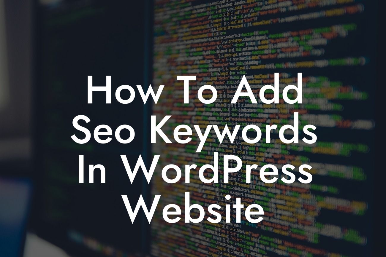 How To Add Seo Keywords In WordPress Website