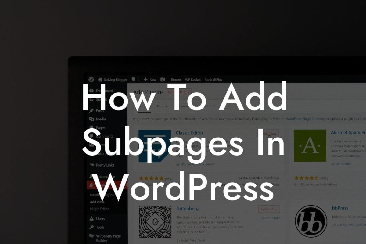 How To Add Subpages In WordPress