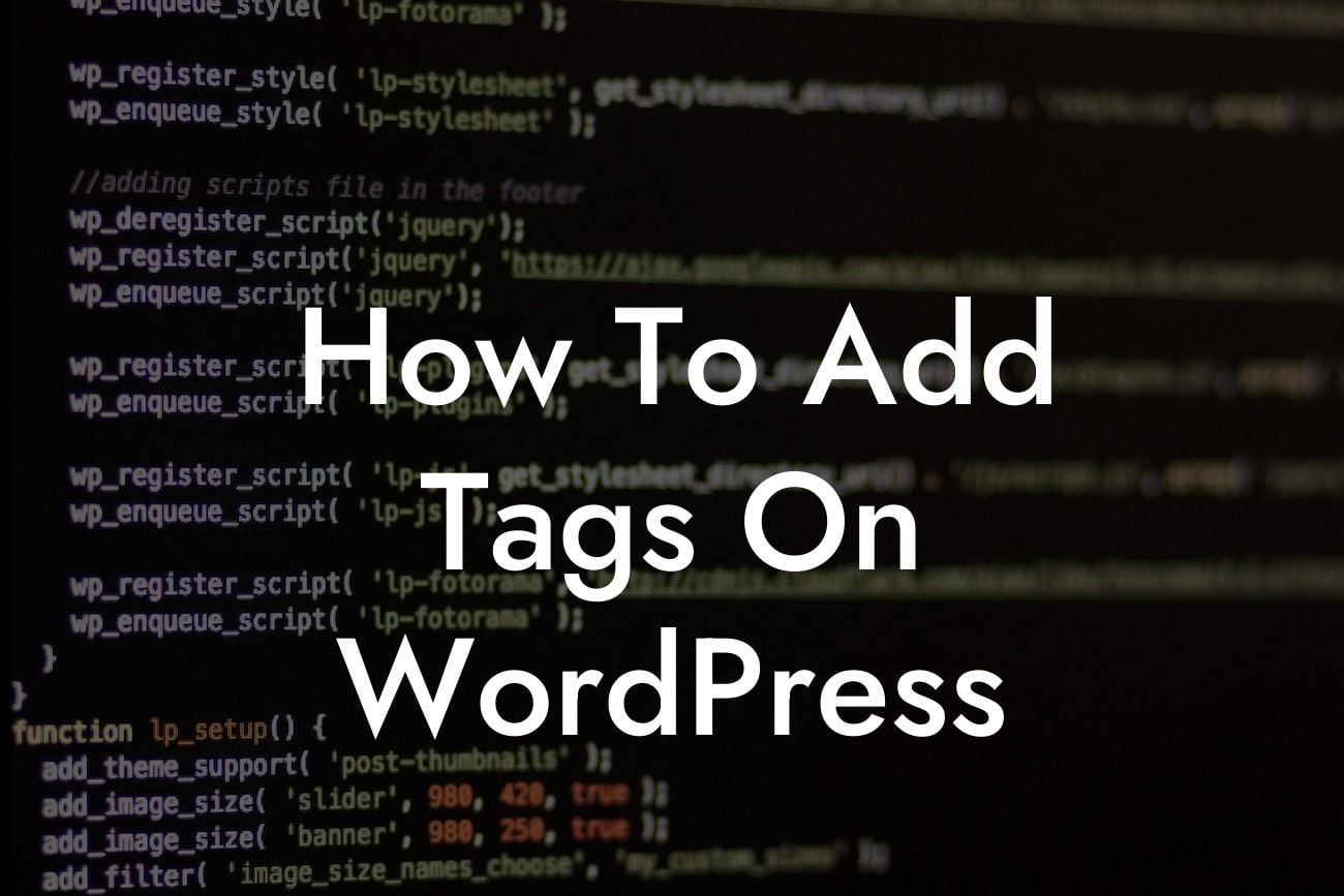 How To Add Tags On WordPress