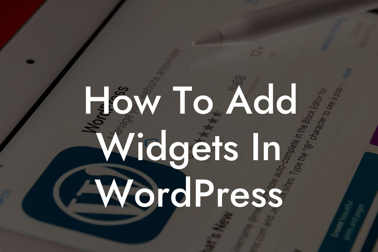 How To Add Widgets In WordPress