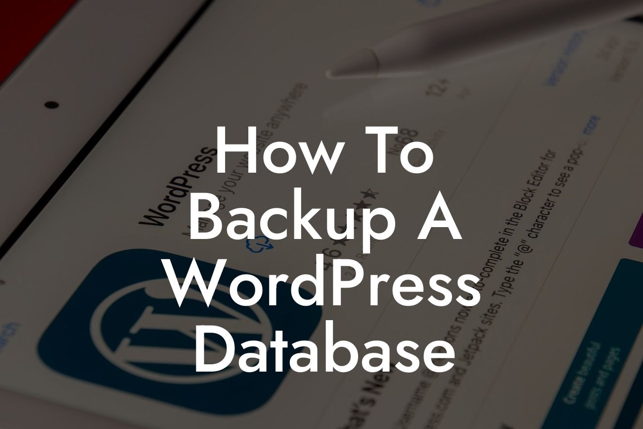 How To Backup A WordPress Database