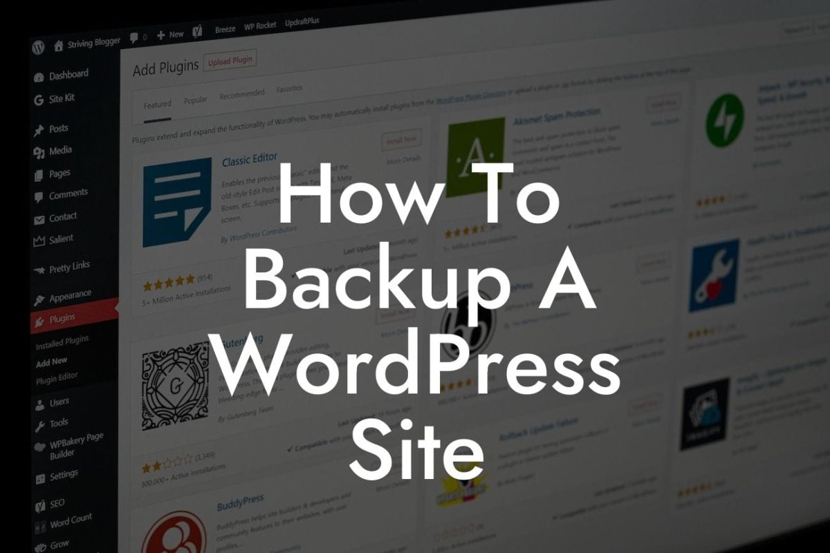 How To Backup A WordPress Site