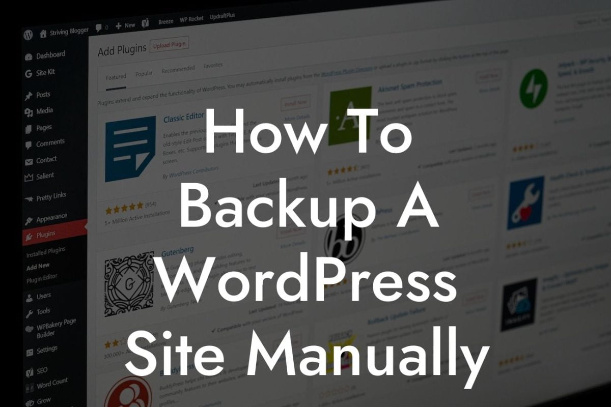 How To Backup A WordPress Site Manually