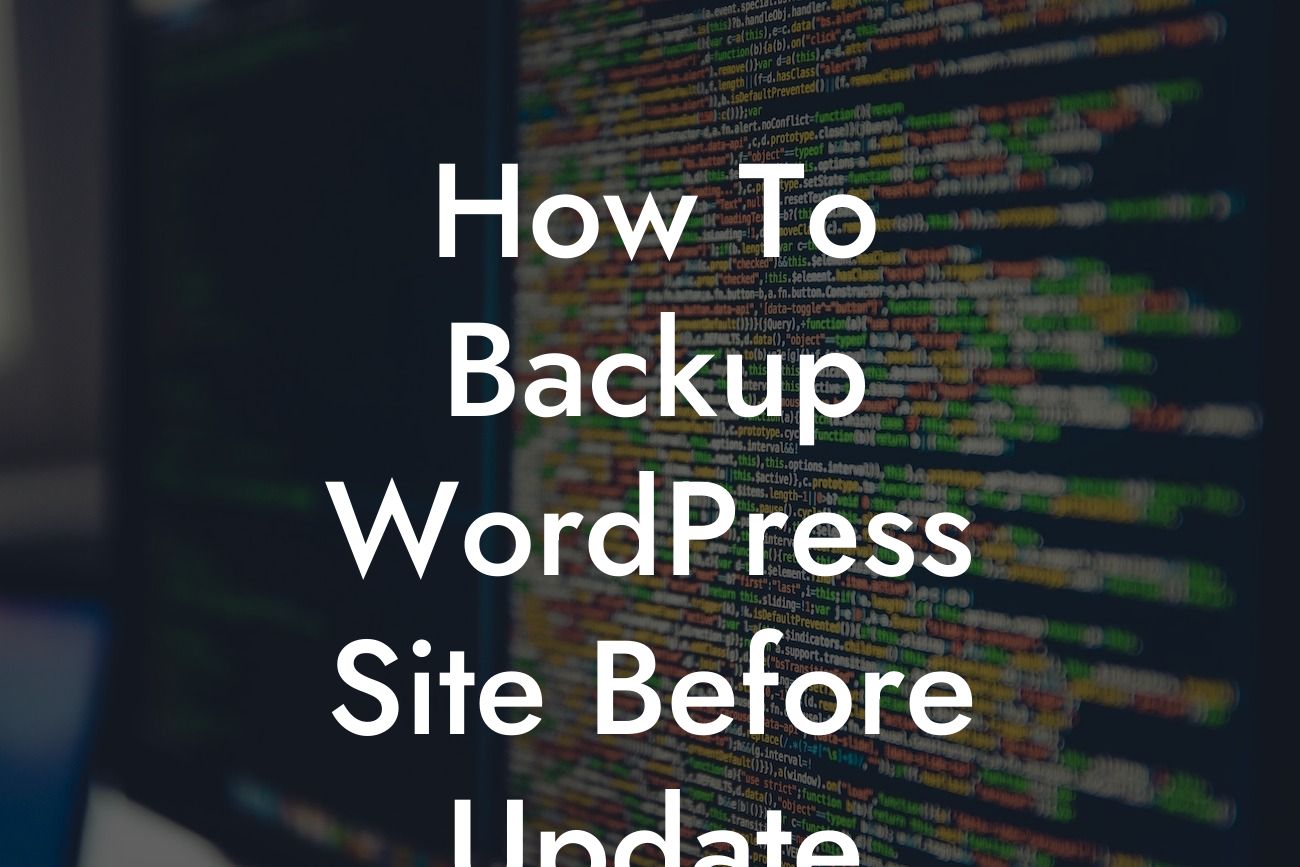How To Backup WordPress Site Before Update