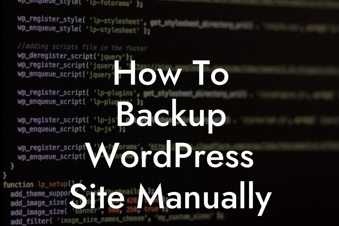 How To Backup WordPress Site Manually
