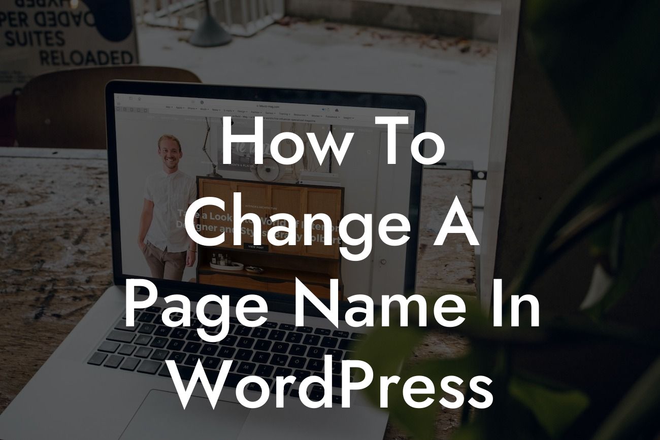 How To Change A Page Name In WordPress