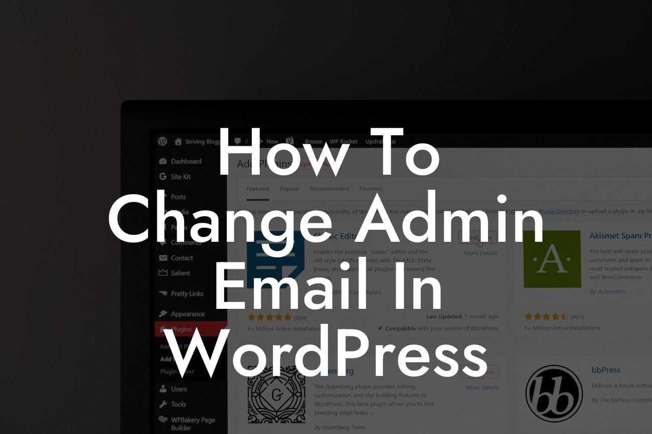 How To Change Admin Email In WordPress