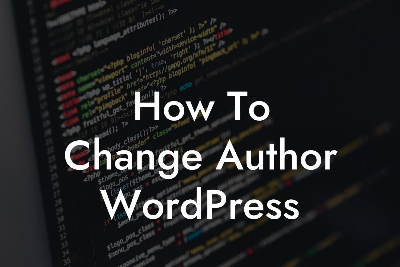How To Change Author WordPress