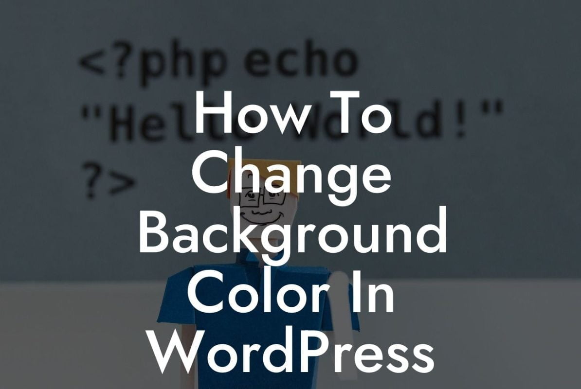 How To Change Background Color In WordPress