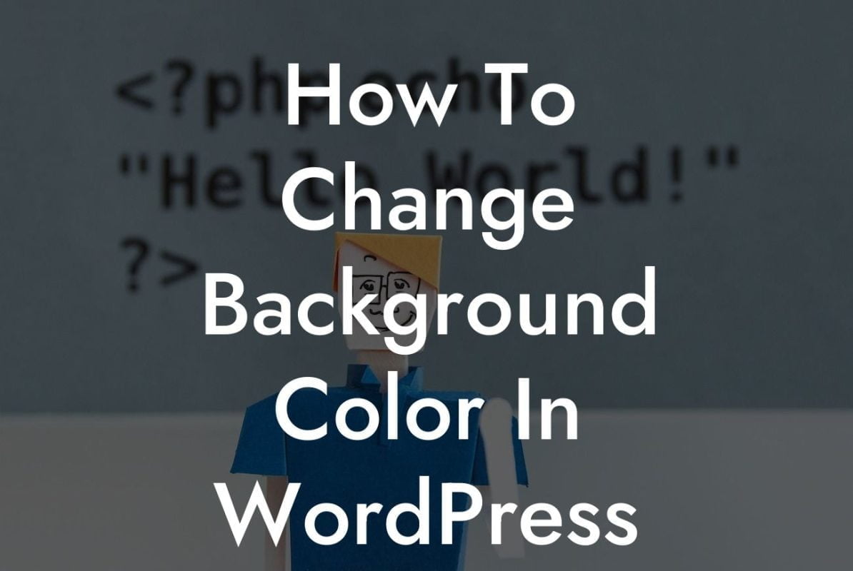 How To Change Background Color In WordPress Page