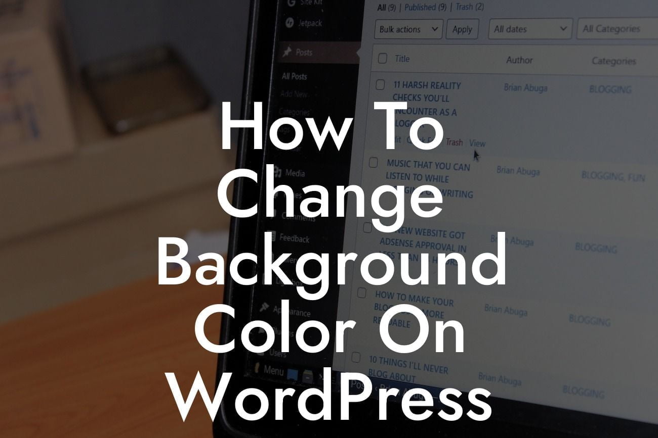 How To Change Background Color On WordPress